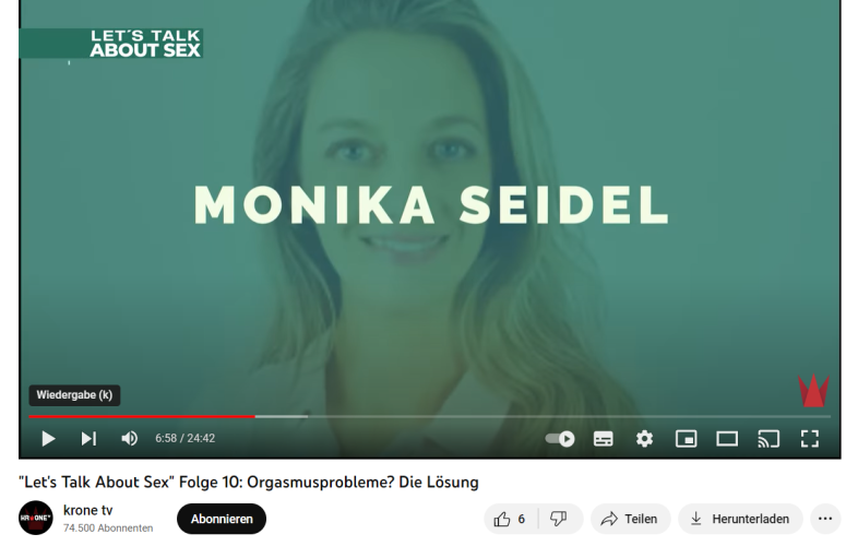 Krone TV Monika Seidel im Interview zum Thema Orgasmusprobleme